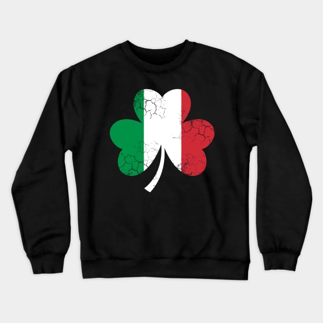 Irish Italian Flag Shamrock Heritage St Patrick's Day Crewneck Sweatshirt by E